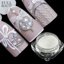 1 коробка сахарная Конфета покрытие блеск для ногтей пигмент погружающийся порошок лазер белый дизайн ногтей украшения пыль блеск для ногтей чешуйчатый CHTY0105-1