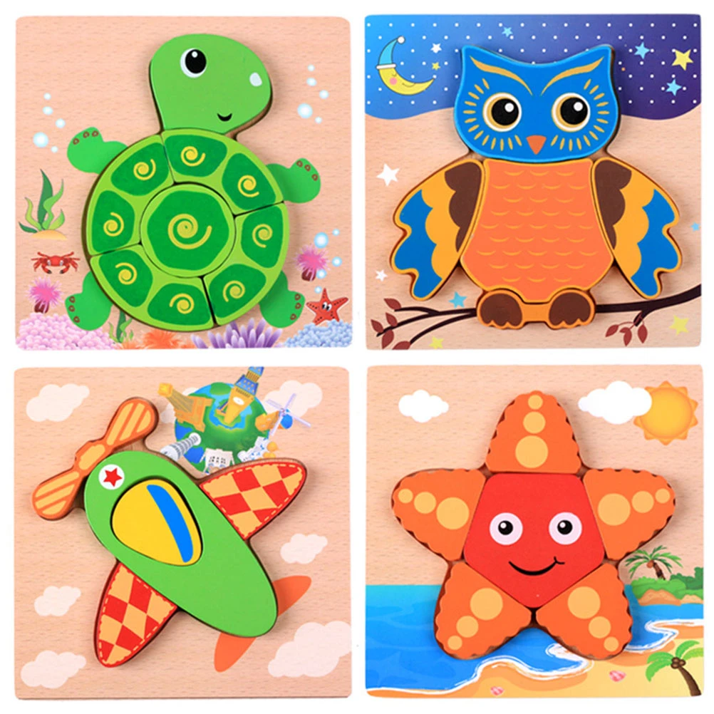 wooden animal puzzles for toddlers