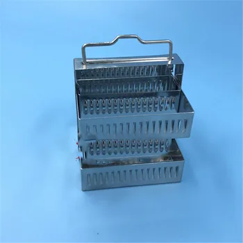 

1pc stainless steel frame dyeing rack slide staining rack can load 30 pieces glass slide