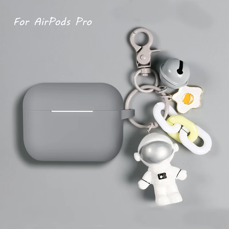 Мультфильм кукла космонавт силиконовый Bluetooth чехол для наушников для Apple AirPods Pro Ультра-тонкий милый защитный чехол для зарядного устройства - Цвет: Doll Gray Pro