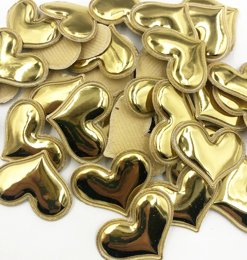 50PCS 믹스 컬러 패브릭 패치 패딩 하트 크라운 별 모양 장식에 대 한 의류 Appliques를 느꼈다 DIY 헤어 액세서리 A357