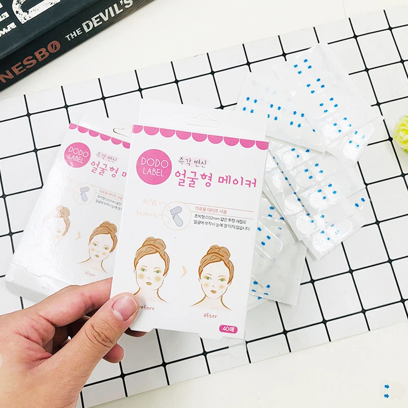 40 шт./кор. тонкие наклейки для лица Doodle Face Tape V наклейки для изменения небольшой коррекция лица не значительно поднимается
