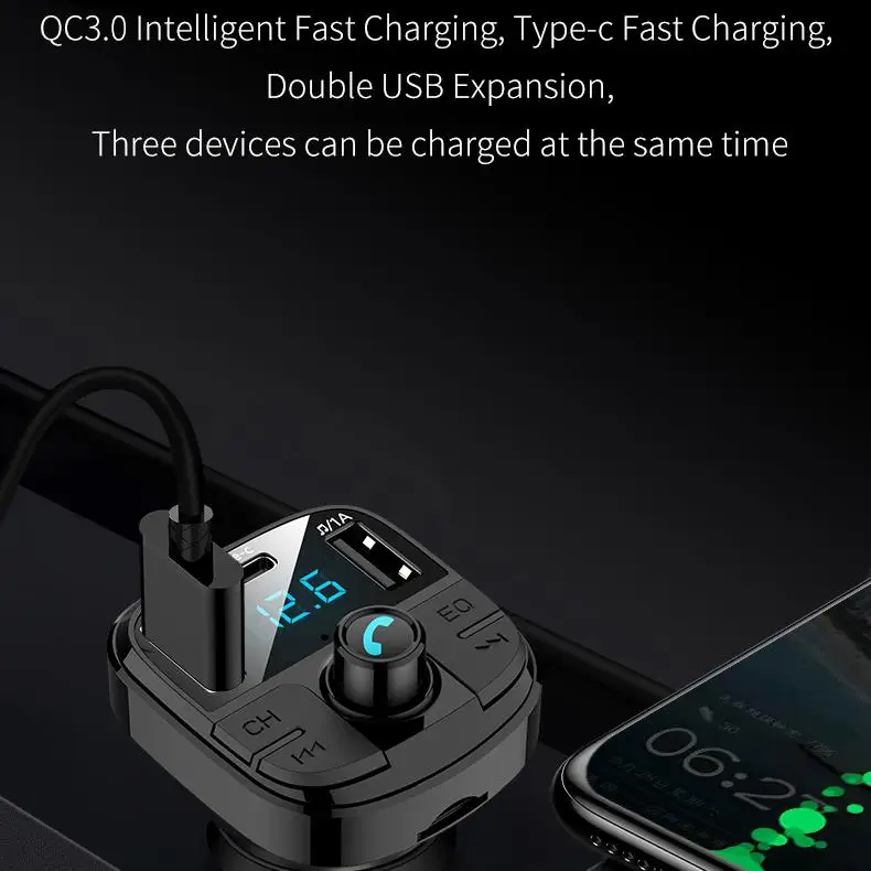 Bluetooth 5,0 Автомобильный MP3-плеер Беспроводной BEESCLOVER FM передатчик USB 3.0A вызова в режиме свободных рук Зарядное устройство