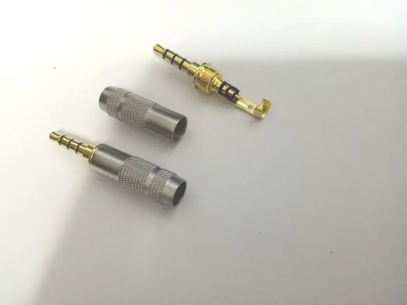 100pcs Gold audio 3 5mm 4 Pole Repair Headphone Jack Plug Cable Audio Solders adapter New
