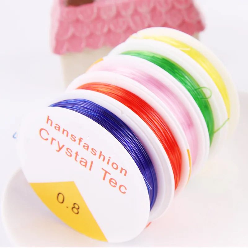 0.8mm1 0 м/рулон проволоки длинные четки бусины эластичная линия DIY бисера ядро