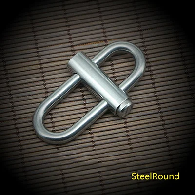 SteelRound Meetee 6 см ручной работы латунный пружинный брелок для ключей в виде пояса ключи пряжки DIY Многофункциональные регулируемые украшения аксессуары AP492 - Цвет: SteelRound