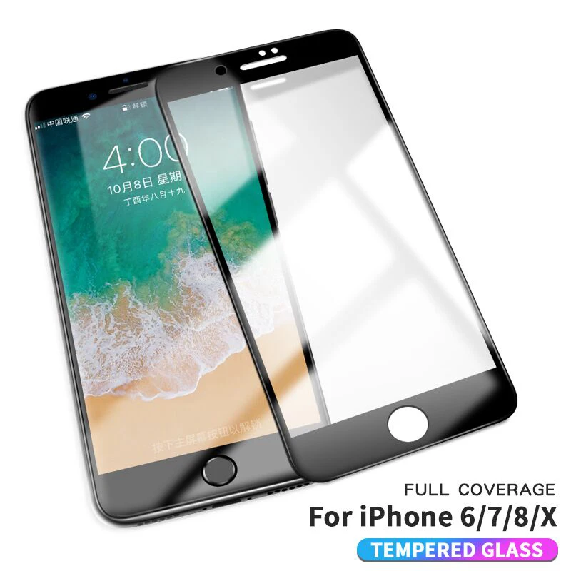 

Protective Glass on the For iPhone 6 6S 7 X 8 Plus XS Max XR Gorilla Glass aifon 6 s aiphone 6plus 8Plus 10 Full Cover Protector