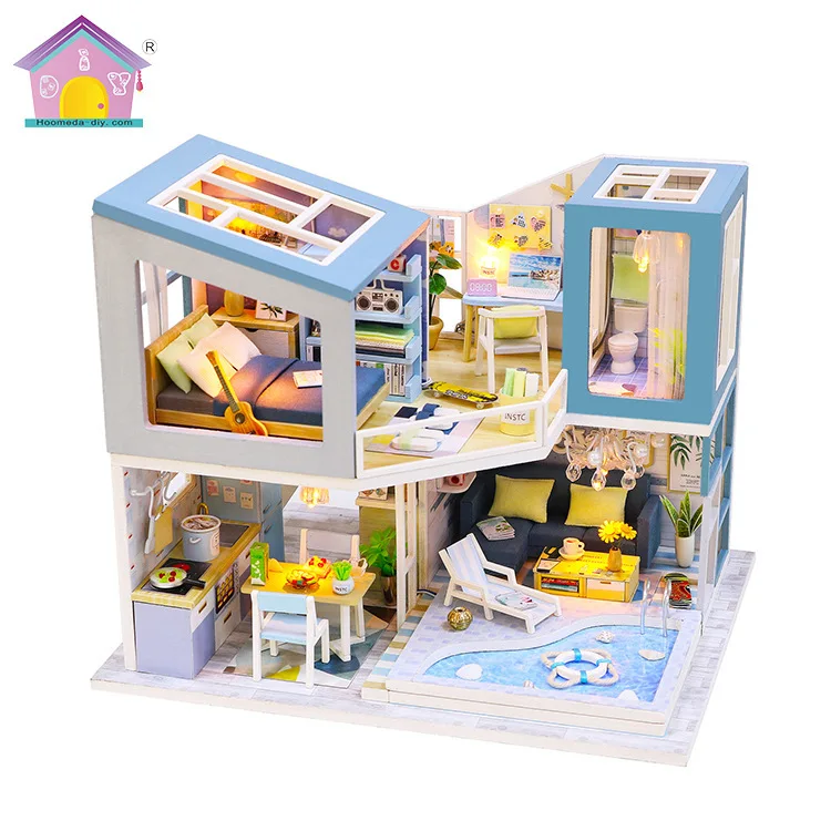 5 diy miniature dollhouse rooms with pool