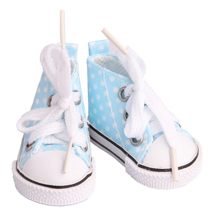 5cm Canvas Shoes For EXO Nancy Doll Hand Made 12 Colors Dot Mini Canvas Shoes Sneakers For DIY Cotton Russia Doll Girl Best Gift 5