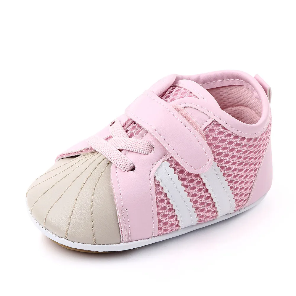 New Style Mesh Breathable Branded Infant Shoes Baby Hard Sole PU Leather Crib baby Boys Girls Shoes Casual First Walkers