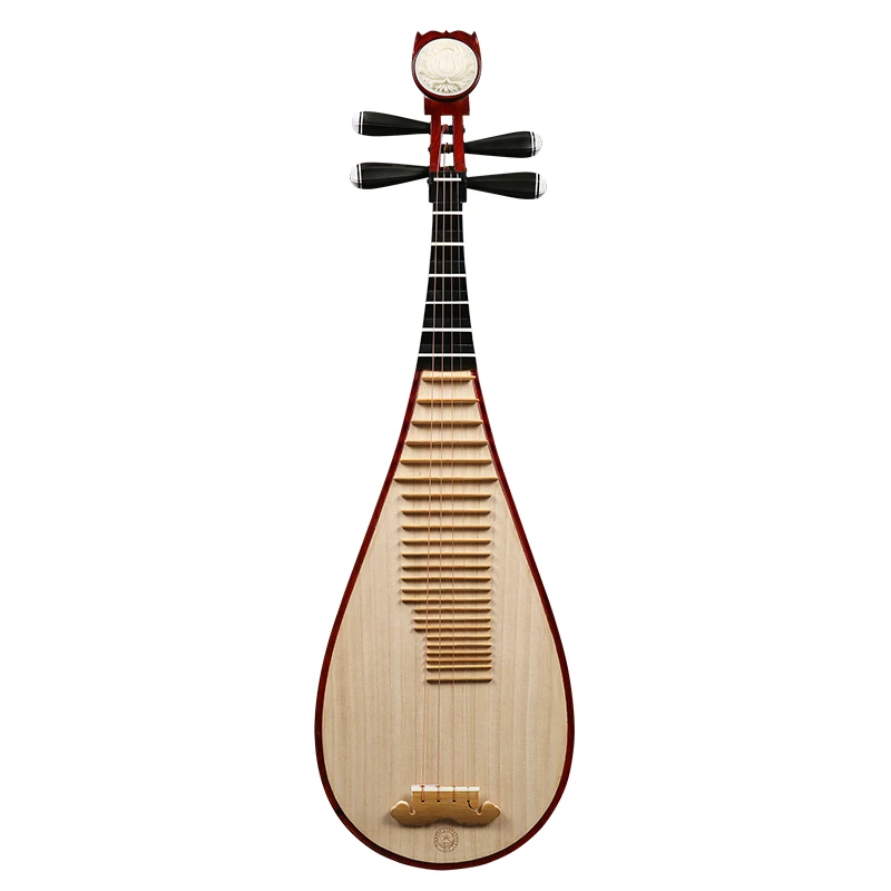 New Type Fine-tuning Axis Pipa 8912CF African Red Sandalwood Material Natural Wood Color Water Hibiscus Pipa Musical Instrument