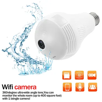 

960P Fisheye HD Wireless IP Camera 360 Panoramic Camera Security Camera Lamp Bulb CCTV Video Surveillance Night Vision