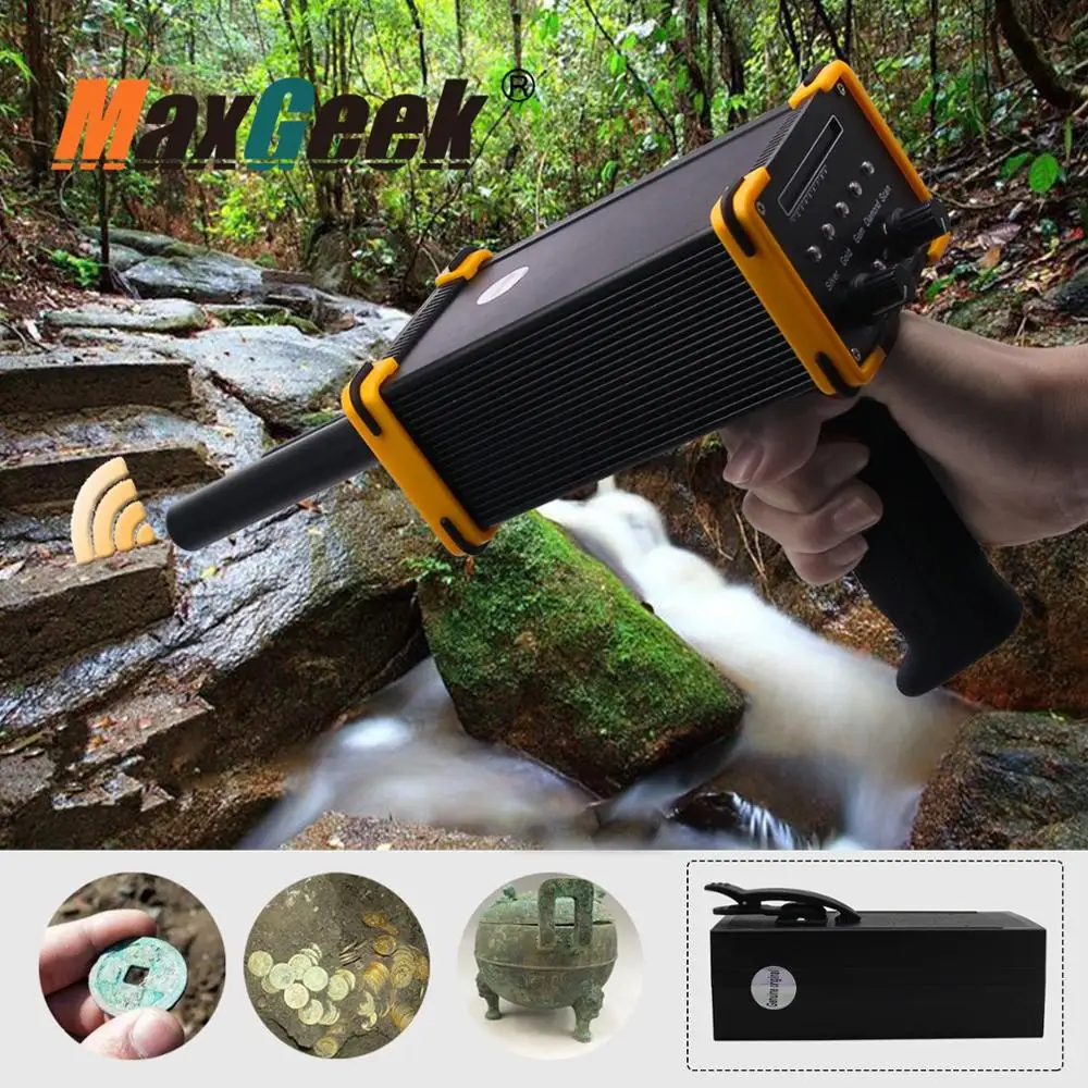 

Maxgeek GR100 Long Range Gold Detector Gold Metal Detector Carry Case for Silver Gold Gem Diamond Yellow