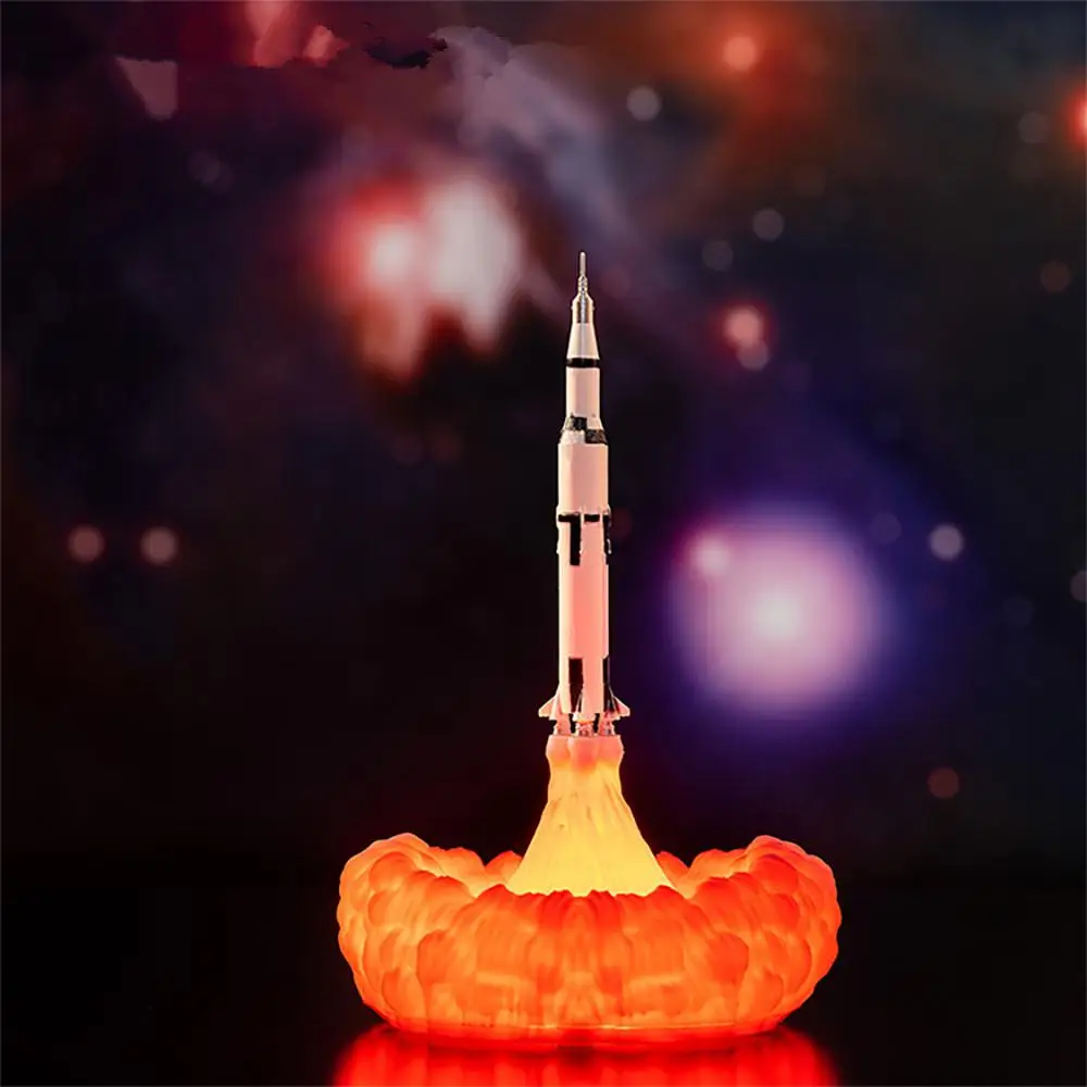 3D принт космический челнок ночника луна лампа USB зарядка светодиодный ночной Светильник для любителей космоса ракетная лампа творческий подарок на год