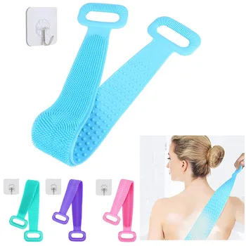 

Silica gel Bath Towel Rub Brush Pull Back Strip Rub Back Belt Bathroom Tools
