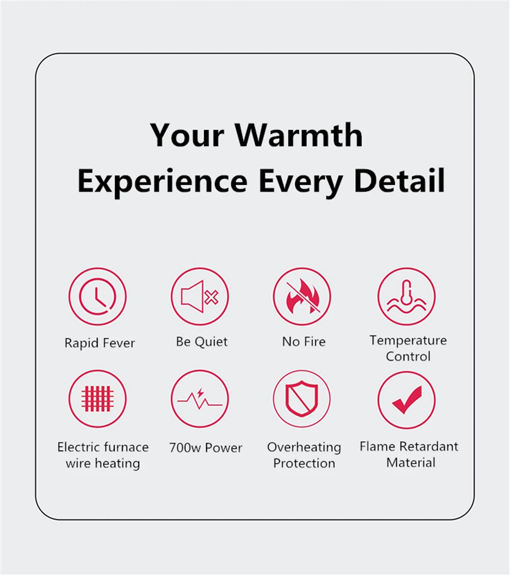 Electronic Energy-Saving Mini Heater US Plug Portable Personal Space Warmer for Indoor Heating Camping Any Place In Winter