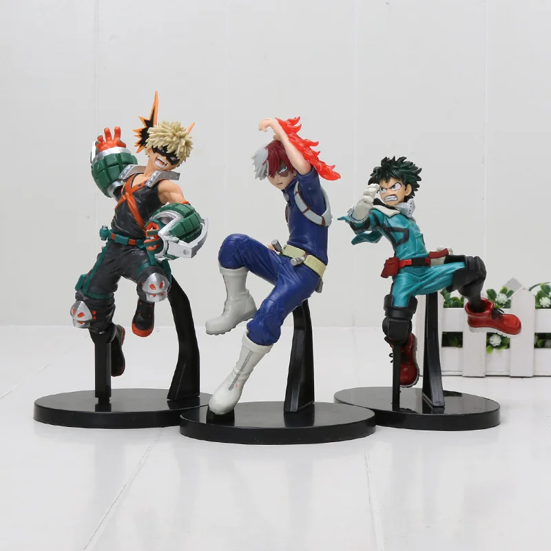 My Hero Academy Figure Toy Vol1. Smack Midoriya izku Shouto Todoroki Katsuki Boku no Hero Academy модель фигурные игрушки 16 см - Цвет: 3pcs bag