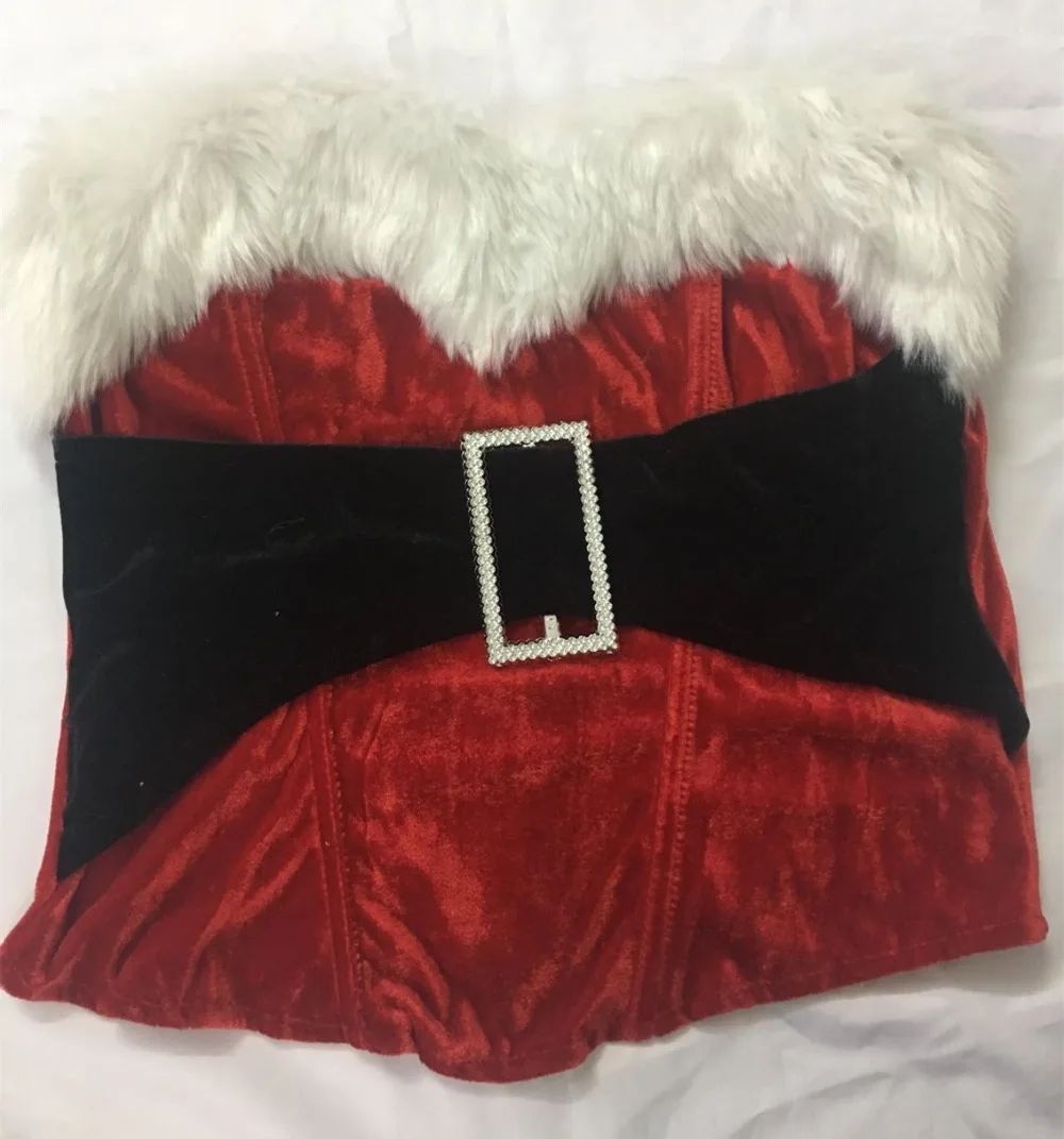 Взрослое женское сексуальное рождественское платье без бретелек, Дамское приталенное бархатное платье Санта Клауса для сценического шоу, Маскарадного костюма для рождественской вечеринки, нарядное платье
