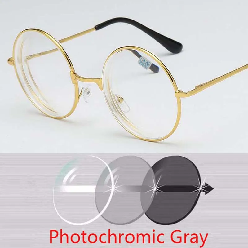 Round Glasses Woman Men Glasses Retro Myopia Optical Metal Frames 1.56 index lens Prescription Eyeglasses -1.0 -1.5 -2.0 to -6.0 5