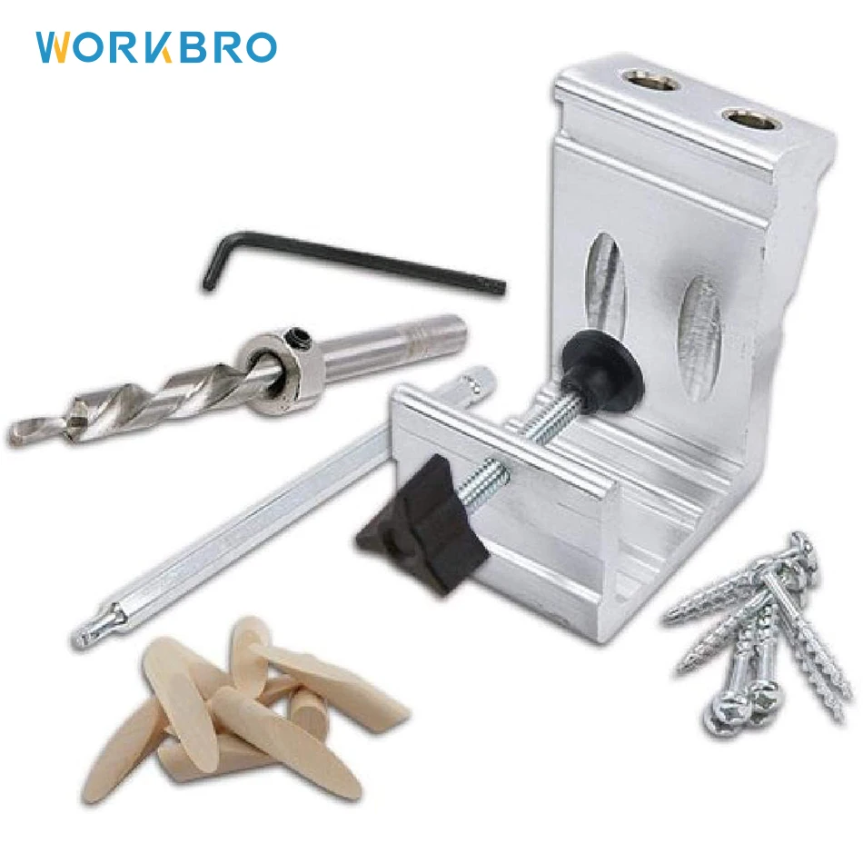 Деревообработка Наклонное отверстие Jig Kit 15 градусов Угол сверла Направляющее