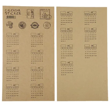 

4 Sheets Paper Stickers Index Organizer Calender Notebook Handwritten Label Stationery
