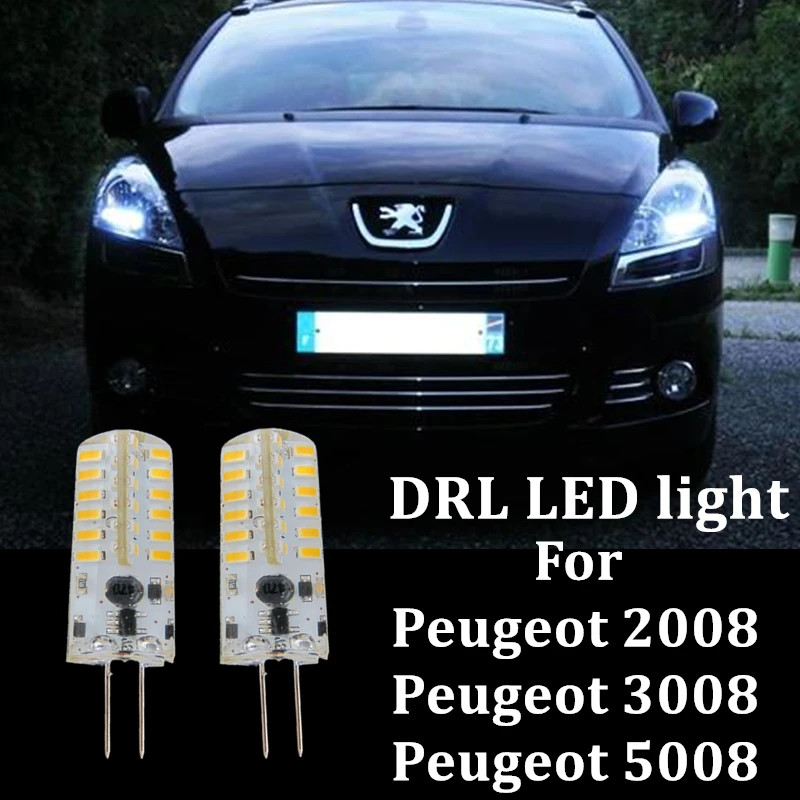 2XCarsLEDDaytimeRunningLightsDRLBulbsfor2009Peugeot30082008