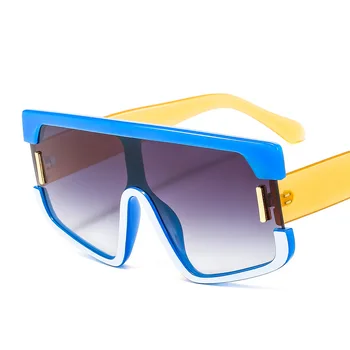 

2021 Fashion One Piece Oversized Square Sunglasses Women Brand Designer Vintage Men Gradient Sun Glasses UV400 Big Shades OT6941