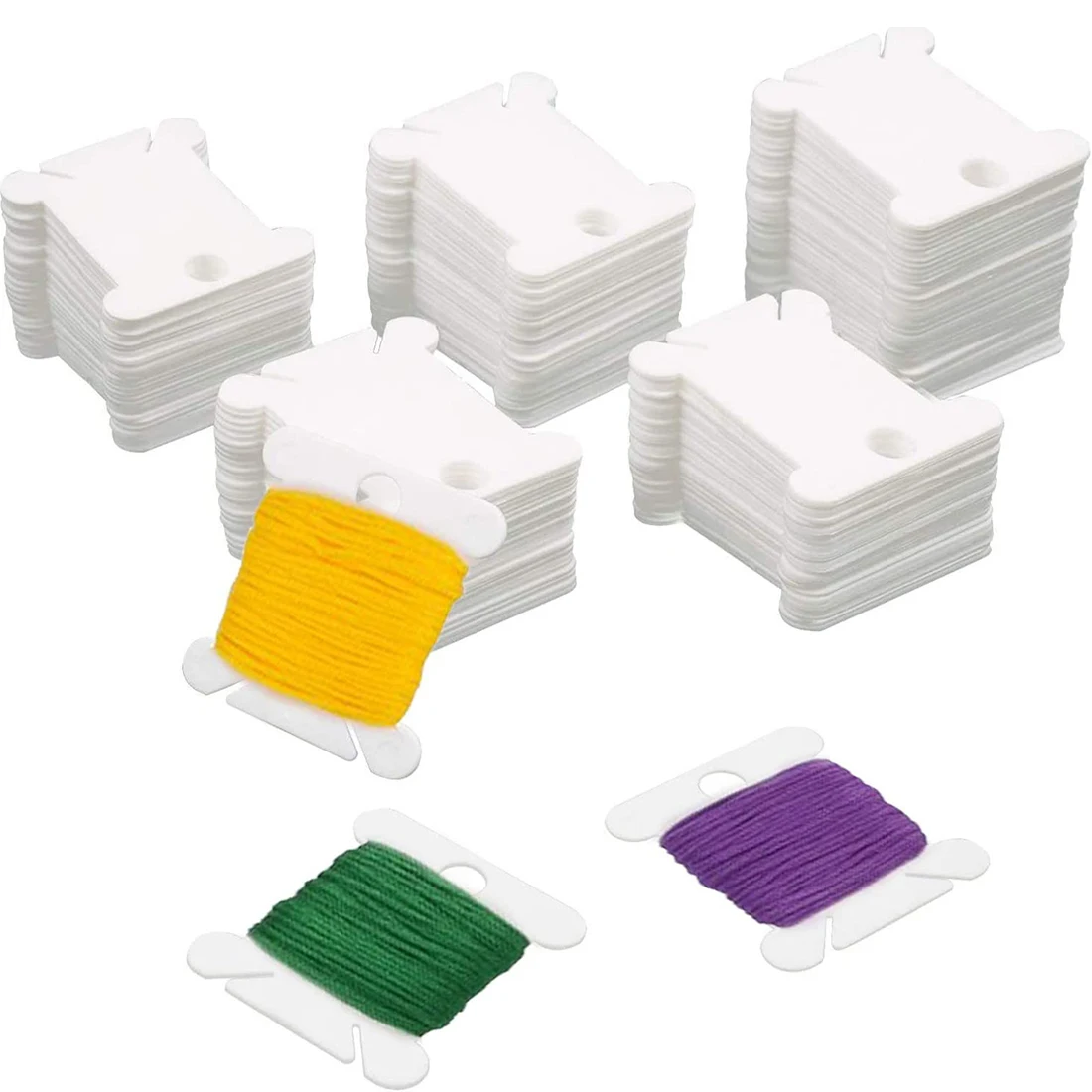 Description Picture 2 of itemD&D 30/60/120pcs Plastic Floss Bobbins Sewing Thread Organizer Holder Embroidery Floss Card DIY Craft Cross Stitch Tools