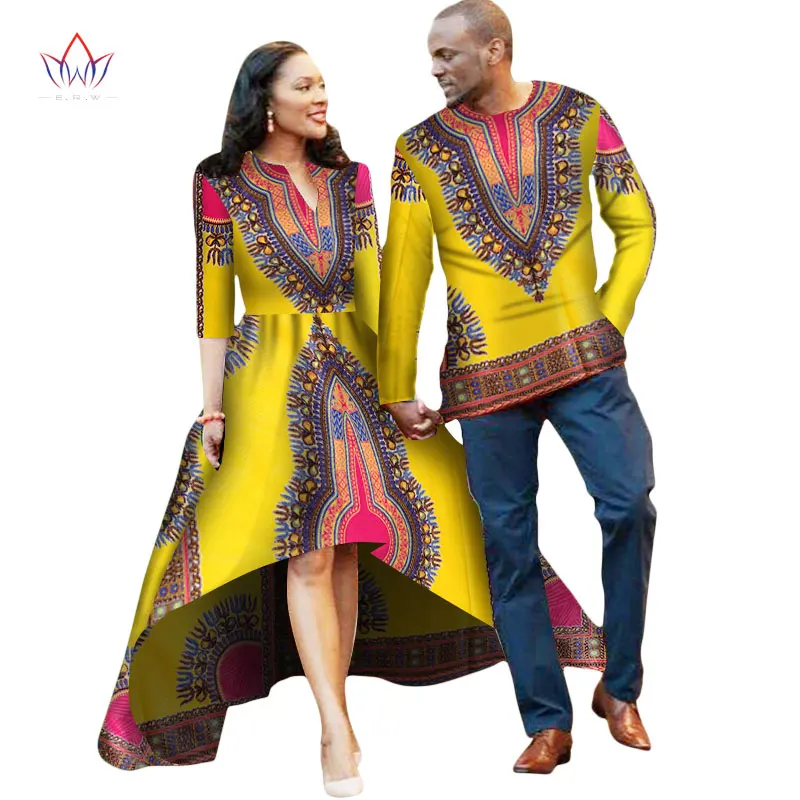 20 Африканская пара одежды для влюбленных платье Vestidos Мужская рубашка традиционные платья Африканский принт Дашики размера плюс 4xl BRW WYQ05 - Цвет: 20