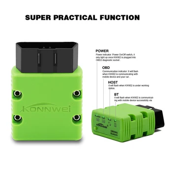 

PIC18f25k80 ELM327 3.0 OBD2 Scanner KW902 Bluetooth Autoscanner For BMW E39 E46 X3 X4 X5 X6 E60 E90 E36 12V Vehicle