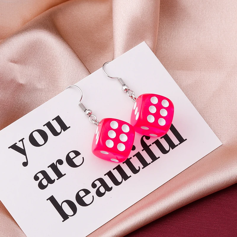 Aihua Cartoon 3D Würfel Ohrringe für Frauen Kreative Candy Farbe Minimalistischen Weiblichen Baumeln Ohrringe Freundschaft Handgemachten Schmuck – Detail 7