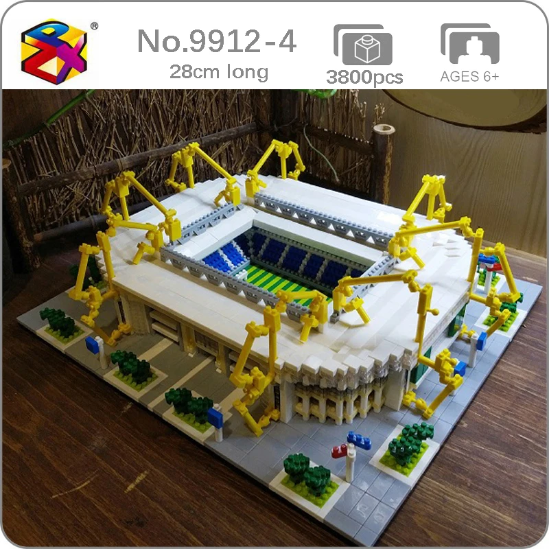 BS Дортмунд футбольный клуб Signal Iduna Park Stadium 3D модель DIY Мини Алмазные блоки кирпичи