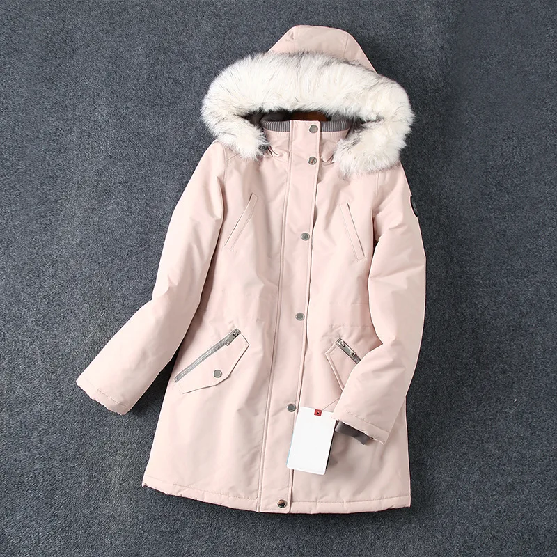 

Rd108 Knock Value Recommended! Fashion Casual Fur Collar Hooded Thick Warm Mid-length Cotton Overcoat Women's