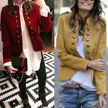 Женская однотонная куртка с длинными рукавами и пуговицами; сезон осень-зима; вечерние куртки; закрытые футболки