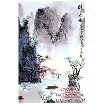 

Cross stitch suit boat return picture mountain scenery ink painting hand embroidery cross stitch material bag a9030