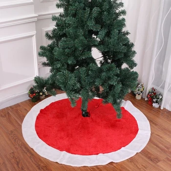 

2019 Christmas Tree Skirt 48 Inch Velvet Large Plush Mercerized Velvet Round Christmas Tree Carpet Ornament Xmas Home Decoration