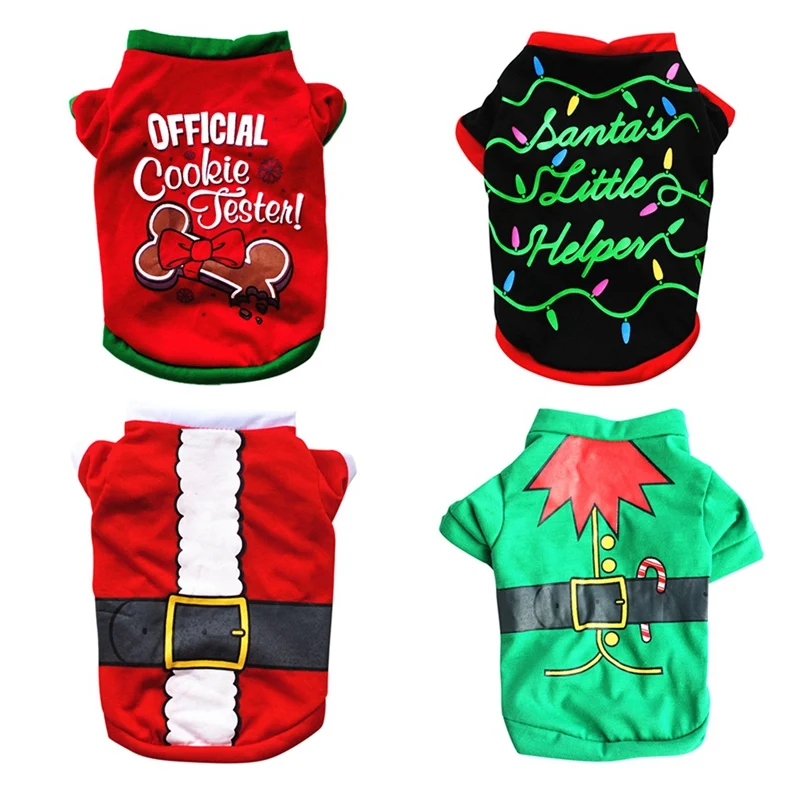 

Pet Christmas Grooming Accessories, Green Waist Belt Cotton T-shirt Festival Costume For Small Medium Dogs