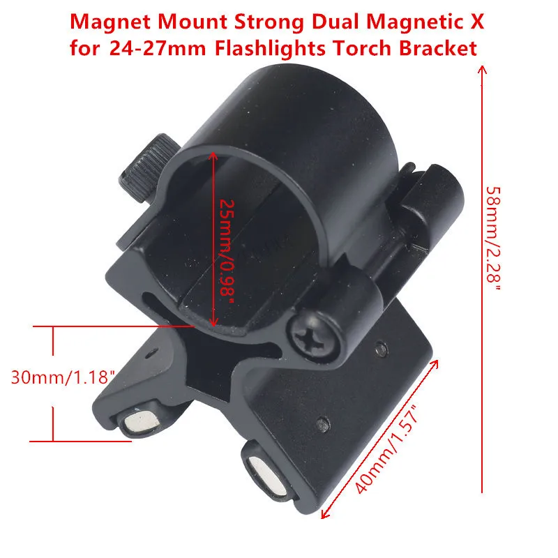 Magnet Mount Strong Dual Magnetic X for 24-27mm Flashlights Torch Bracket Scope Gun Barrels Tactical with Original Box
