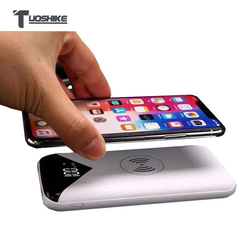 

QI Wireless Charger Power Bank 10000mAh External Battery Fast Portable Powerbank for iPhone 7 X Samsung Xiaomi Huawei