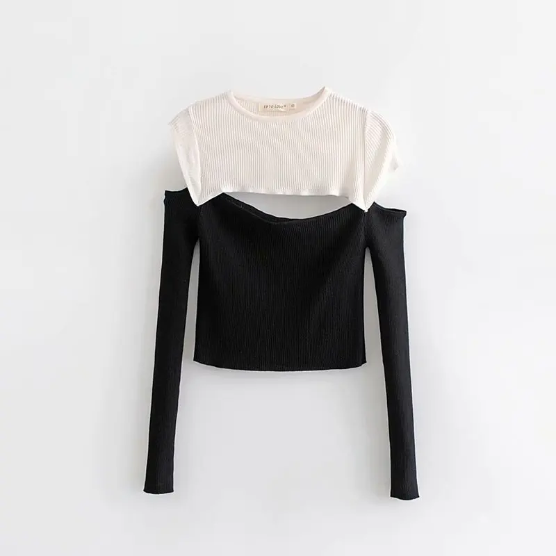

LJ65-8035 European and American fashion color sweater