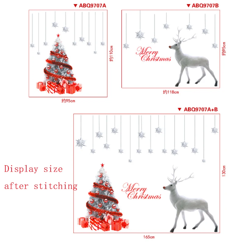 Рождественская елка белый Лось настенные наклейки год макет окна стекло фон украшения наклейки для дома магазин окна дисплей