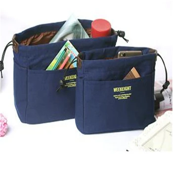 

Canvas Makeup Bag Organizer Insert Bag Handbag Organizer Multi-functional Storage Bags Travel Necessaries Toiletry Beauty Case