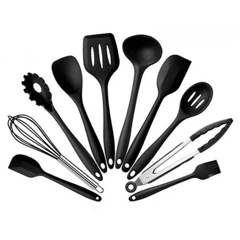 

Kitchen Utensils, 5/10 Pieces Heat-Resistant Silicone Cooking Tools Set - Turner, Whisk, Spoon, Brush, Spatula, Tongs