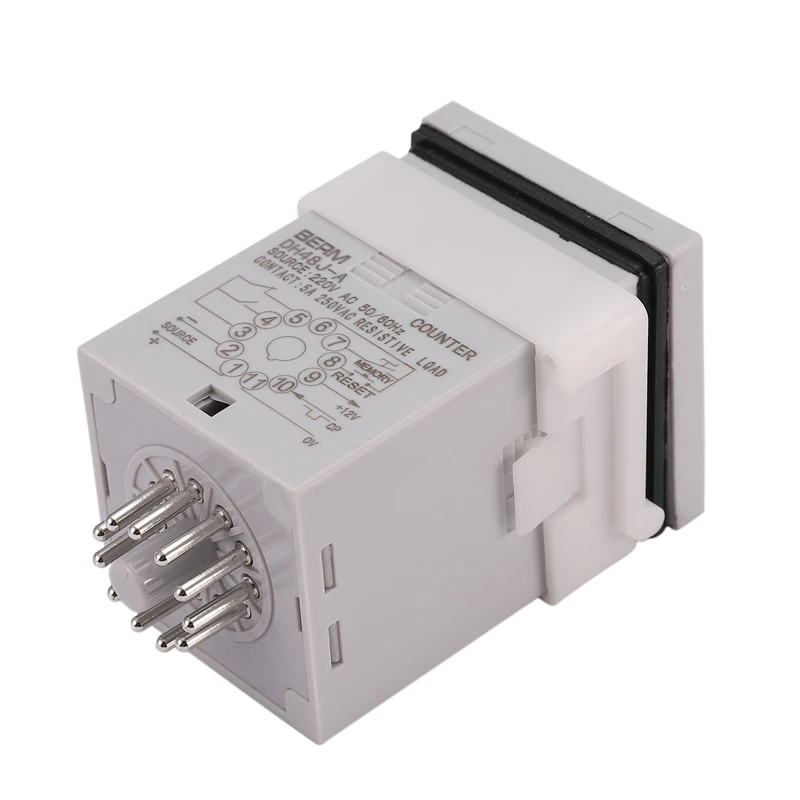 DH48J A AC220V 50/60Hz цифровой счетчик реле Дисплей подсчета 1 999900 11 Pin|Контактные датчики|