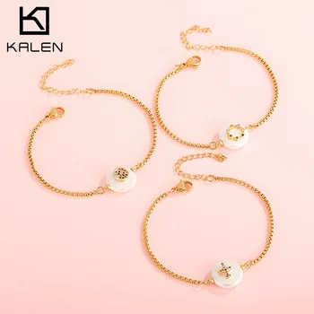 

KALEN Multiple Patterns Elegant Simple Design Easy-hook Adjustable Stainless Steel Jewelry Bracelets For Female