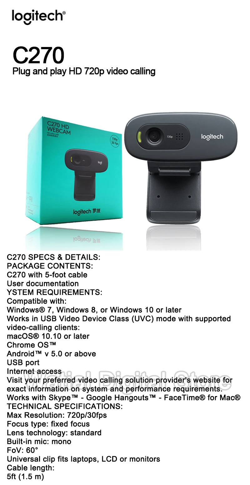 Веб-камера logitech C920E 1080p hdweb-камера со встроенным hd-микрофоном C930C Video C922 C525 C310 C270 подходит для настольного компьютера или ноутбука