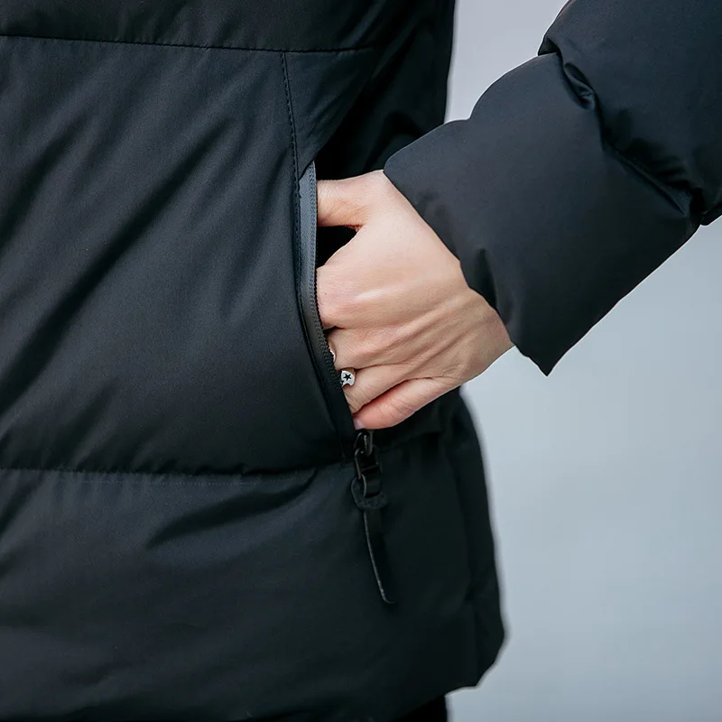 Мужская куртка-парка Мужская зимняя однотонная простая высококачественная повседневная пуховая куртка теплая Толстая Мужская парка с капюшоном