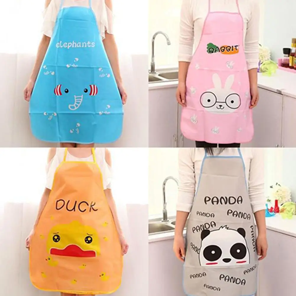 1pc Women Fashion Waterproof Cartoon Kitchen Oil Resistant Cooking Bib Charm Apron New