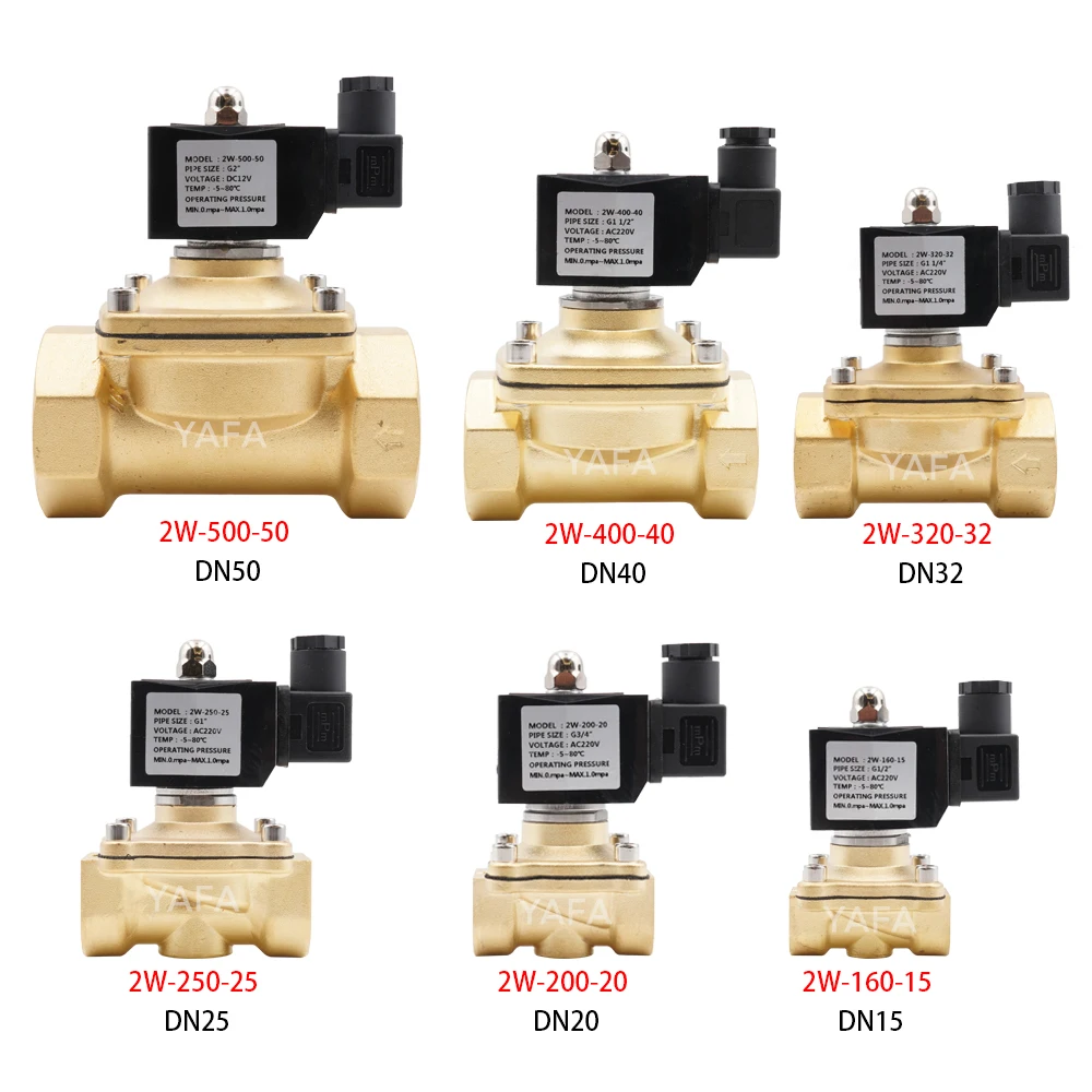 1/4 NPT 12V DC NPT 12V DC Brass Normally Closed Direct Acting Electric Solenoid Valve Solenoid
