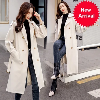 

New 2020 Spring Collection Women’s Windbreaker Free Fashion Casual High Quality Windbreaker Has Belt Button Down Cloak